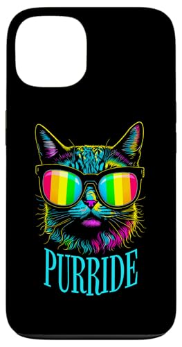 Pride Month Cat Purride Gay LGBTQ ���C���{�[�t���b�O �T���O���X �X�}�z�P�[�X iPhone 13 �p