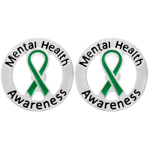 Green Ribbon Awareness Pins - Wholesale Pack Pins for Cerebral Palsy, Glaucoma, Mental Health, Bipolar Disorder, Organ Donation, Liver Cancer- Perfect for Gift-Giving and Fundraising