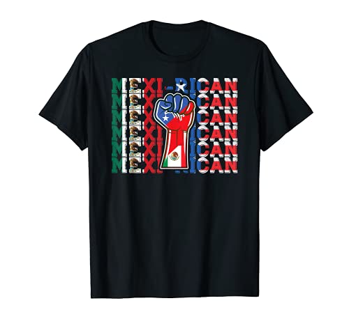 México-Rico Divertido México Puerto Rico Lettering Bandera Camiseta
