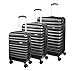 Produktbild Bugatti Corium Kofferset (S, M, L) - 4 Rollen Koffer Trolley - 3er Reisekoffer Set mit TSA Zahlenschloss, Schwarz