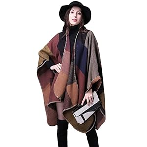 Niwicee Poncho dames winter warme sjaal oversized open front hoge kwaliteit cape gebreide poncho jas reizen cape herfst…