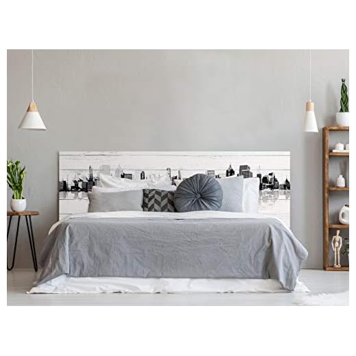 Cabecero Cama PVC Impresión Digital | Edificios con Sombra 200 x 60 cm | Cabecero Original y Económico