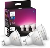 Philips Hue White & Color Ambiance GU10 LED Spot 3er Pack (350 lm), dimmbare LED Lampen für das Hue...