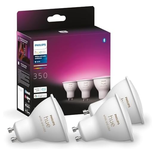 Philips Hue White & Color Ambiance GU10 LED Spots 3-er Pack (350 lm), dimmbare LED Lampen für das Hue Lichtsystem mit 16 Mio. Farben, smarte Lichtsteuerung über Sprache und App