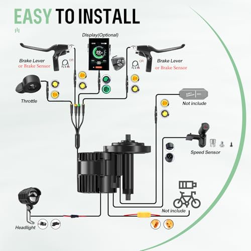 BAFANG Mid Drive Kit 1000W BBS-HD Electric Bike Conversion Kit 48V 52V Ebike Conversion Kit for 68-73/100/120MM Mountain Bike Road Bike with Battery and Display(Optional) - Thumbnail 3