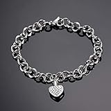 OIJH Artículos Conmemorativos Pulsera De Joyería De Cremación para Cenizas Pulseras De Cadena De Eslabones De Acero Inoxidable con Colgante De Urna De Corazón De Cristal
