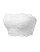 TL Women's Full Floral Lace Strapless Seamless Stretchy Bandeau Tube Bra Top WHITE Small