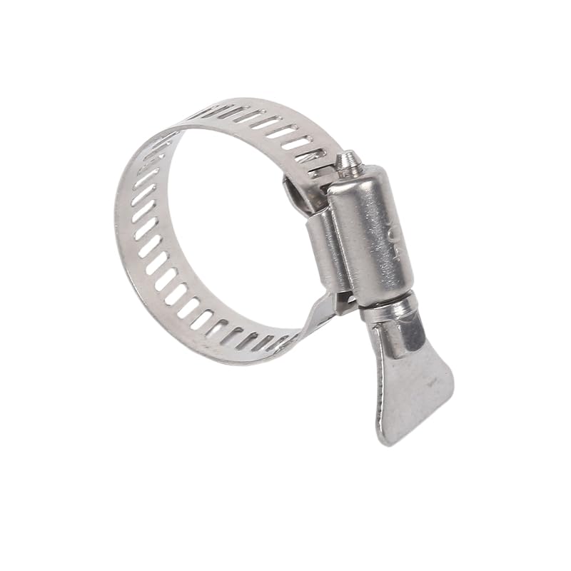 Schlauchschellen Aus Edelstahl, Verstellbare Rändelschraube, Schlüsselklemmen, 8 Mm Bandbreite, Ideal Für Sanitär-, Automobil- Und Maschinenanwendungen (Größe: 13–19 Mm), Gelb, 14 Stück