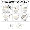 Gotham Steel 20pcs Pots and Pans Set Non Stick Ceramic Cookware Set with Deep Frying Pan Set & 6pc Knife Set, Improved Ti-Cerama Coating Made without PFOA PFOS Lasts 2x Longer, Oven & Dishwasher Safe #3