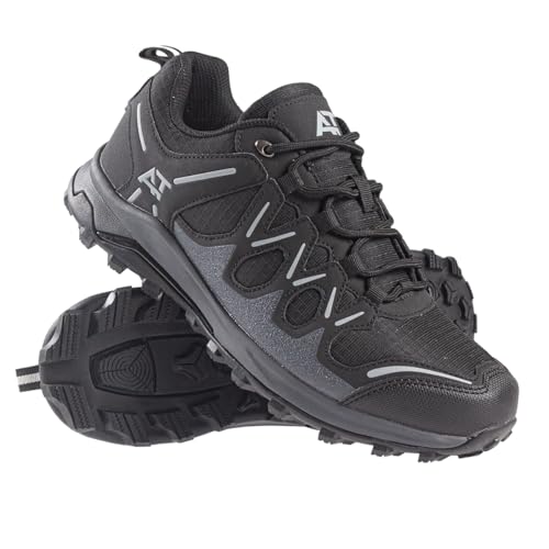 Image of A2Z Mens Lightweight Hiking Trainers Walking Shoes Lace Up Outdoor Trainers - Hiking Shoes XT2401 Black 8 UK