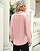 Zeagoo Long Sleeve Shirts for Women Satin Silk Button Down Top Business Dressy Blouse Light Pink