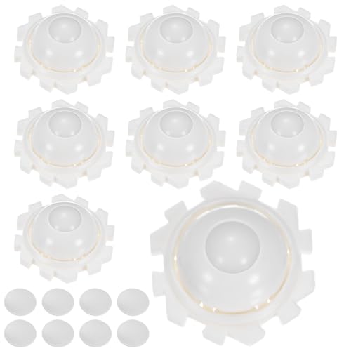 M METERXITY 8-Pack Self Adhesive Caster Wheels for Appliances, Nickel Plated Nylon Balls 360°Rotation Mini Casters Swivel for Kitchen Storage Box/Small Furniture, Appliance Slider [White]