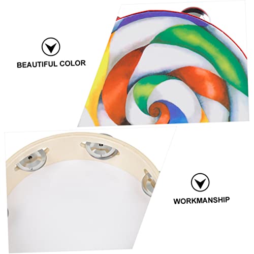 BIUDECO 1 Peça Pandeiro Montessori Instrumento De Percussão 8 Polegadas Tambor Manual Timbales Instr