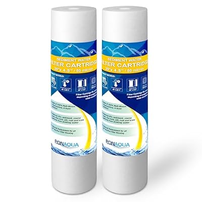 Big Sediment Replacement Water Filter 50 Micron 4.5”x20" Cartridges WELL-MATCHED with 155358-43, 2PP20BB1M, AP810-2, FPMB-BB5-20, FP25B, P5-20BB, SDC-45-2005 (2 Pack)