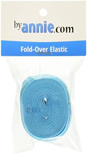 By Annie 3/4" X 2 Yd Fold-Over Elastic, Parrot Blue image 2