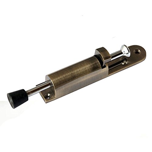 Welldoit 1 Pcs Kickdown Door Stops Heavy Duty Spring Loaded Foot Pedal Door Stopper Holder Lock (Bronze)