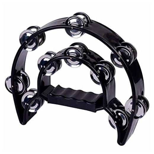 igadgitz Xtra U7236 Pandereta Doble Media Luna - Negro