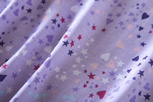 Pnaeong Women's Cotton Nightgown Sleepwear Short Sleeves Shirt Casual Print Sleepdress Xtsy001-Purple+Dragonfly-L #TOP3