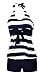 MiYang Women's Two Pieces Stripes Slim Tankini Suit Bathing Swimwear White Large (US 12-14)