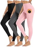 ATTIQOZI 3 Pack Thermo Leggings Damen Winter High Waist Blickdicht Thermohose Gefütterte...