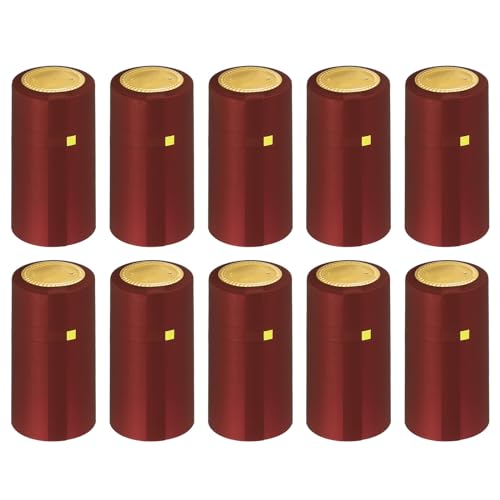Tapas retráctiles de PVC color borgoña para botellas, capsulas termoencogibles 30mm 2