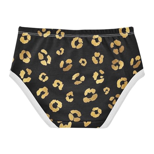 Toddler Girls Underwear 2t Cotton Cute Panties Girl Flower Underpants Briefs Gold Leopard Print Spots Black2