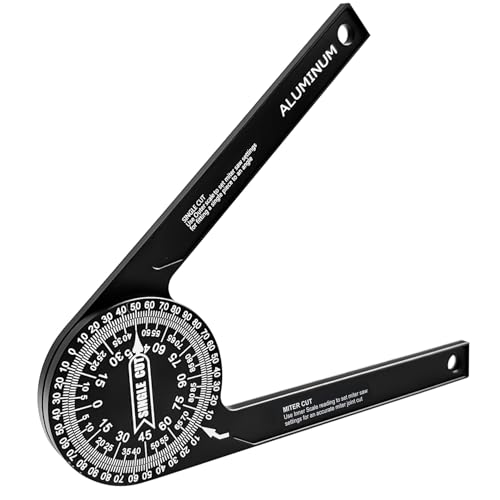 Anyongora 7.2 Miter Saw Protractor Angle Finder CNC Aluminum Miter Gauge with Laser Engraved Scales Precision Tool for Carpentry Crown Molding & Construction 5.3oz Ultra-Lightweight Portable
