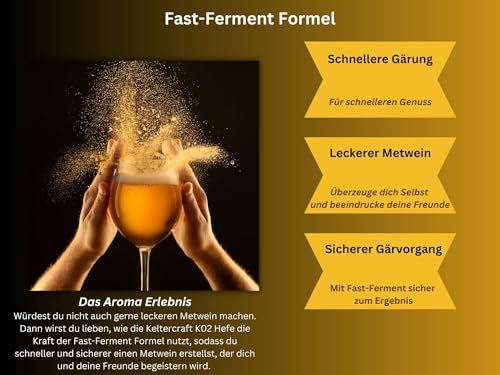 Keltercraft K02 Met Hefe [4x 10g: Für 100L Honigwein] Trockenhefe Weinhefe Reinzuchthefe