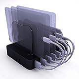 New Upgraded Charging Station USB - Smart 6 Ports, Compatible with Apple Devices, iPhone, Ipad and Any Android Cell Phones or Tablets, Samsung, Galaxy, Note, LG - Bedside, Desktop, Charging Station