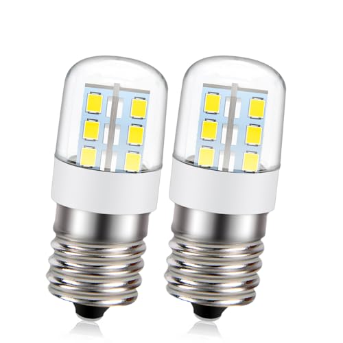 Ruiandsion Luci LED per Frigorifero E17 AC85-265V Bianco Chip LED 2835 24SMD Lampadina a Base Intermedia E17 per Lampada Lava Persiana Vetrine da Collezione Confezione da 2