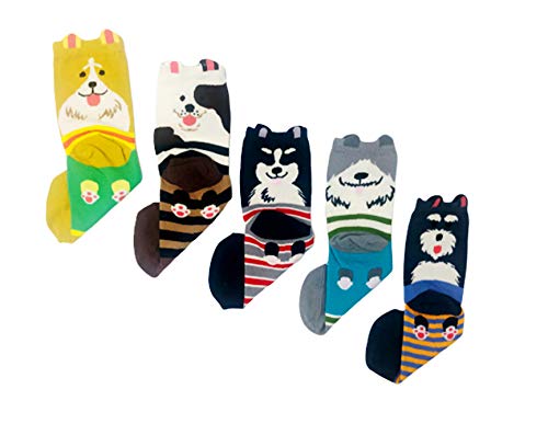 24x7 eMall Dog Socks 5 Pairs Cute Funny Animal Cotton Socks for Girls Women 80% Cotton, 15% Acrylic, 5% Spandex, Machine Washable (B082F66QR1) Amazon Price History, Amazon Price Tracker