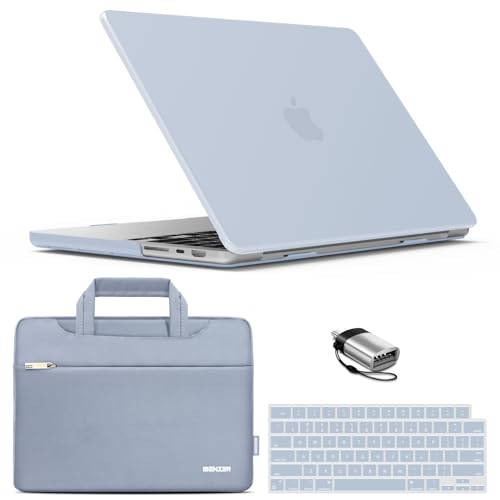 IBENZER Case for MacBook Pro 14 Inch 2026 2025 2024 2023 2022 2021 M5 M4 M3 M2 M1 A3434 A3112 A3185 A3401 A2918 A2992 A2779 A2442 Pro/Max, Hardshell Case&Sleeve&KeyboardCover&Type-C,Blue,T14SIBL+3
