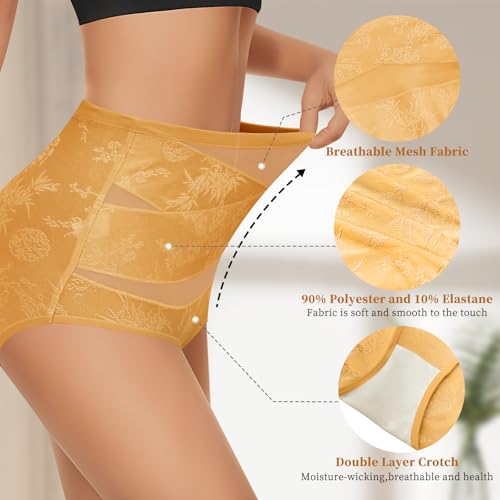 Image of High Waisted Underwear for Women, Slight Tummy Control Full Coverage Ladies Panties,Soft Breathable Postpartum Briefs