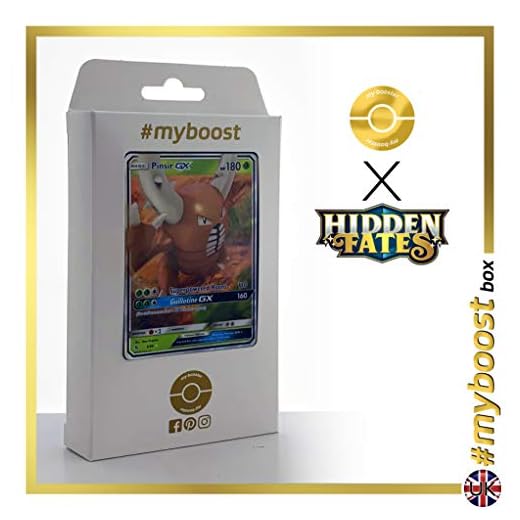 Pinsir-GX (Pinsir-GX) 6/68 – #myboost X Sun & Moon 11.5 Hidden Fates – Box med 10 engelska Pokémon-kort