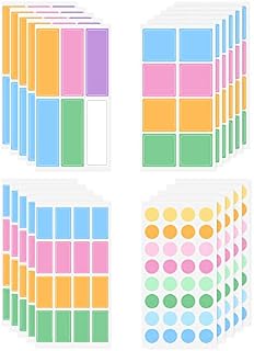 330 Pcs Assorted Color Waterproof Blank Labels Stickers, Removable Colour-Coding Labels Sticky Blank Tags for Home School Office Suppliers, (310pcs 4styles)