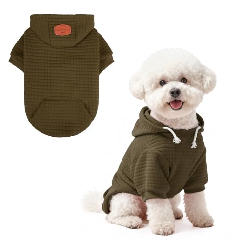 Image of BEAUTYZOO Dog Hoodies Sweater for Small Dogs,Waffle‑Like Laminated Pet Coat