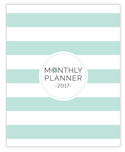 bloom daily planners 2017 Calendar Year MONTHLY Planner - Goal Organizer - Monthly Datebook Fashion Agenda - (January 2017 Through December 2017) 9” x 12” - Mint Stripes