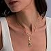 Wovanoo Nature Stone Necklaces for Women Boho Gemstone Pendant Necklace 18K Gold Chain Necklaces Colorful Gold