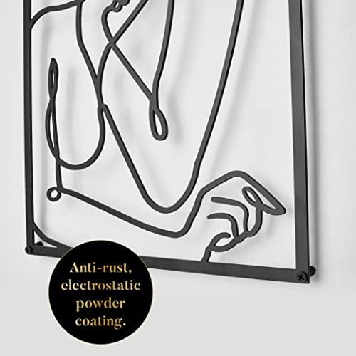 Surehomes Minimalist Metal Wall Art Decor, Abstract 3D Line Art Display For Bathroom, Kitchen, Dining Room, Living Room, And Bedroom, Large Black Wall Art, Set Of 3 Wall Hangings #TOP2