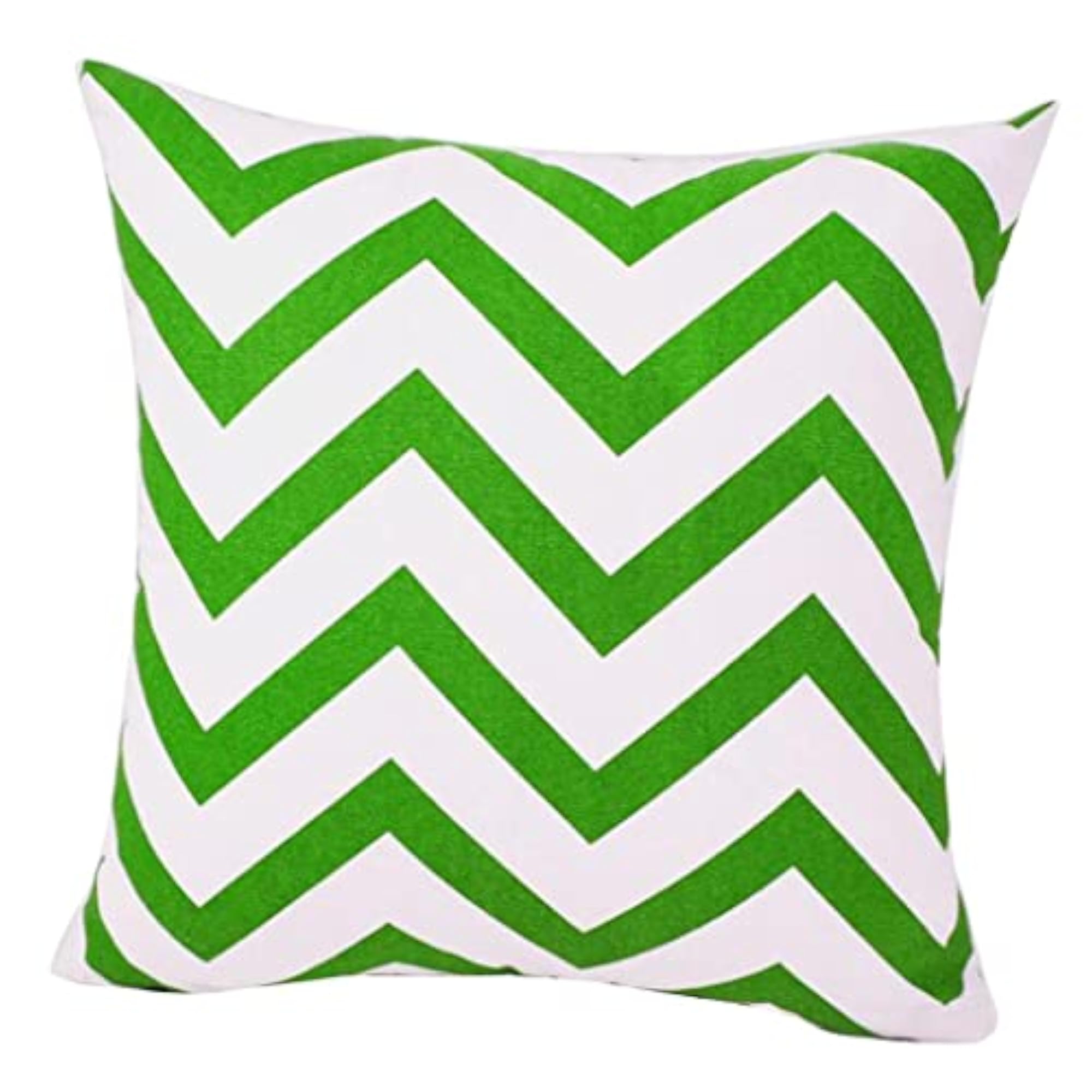 Canvas Stripe Printed Throw Pillow Cover, 60cm, Green