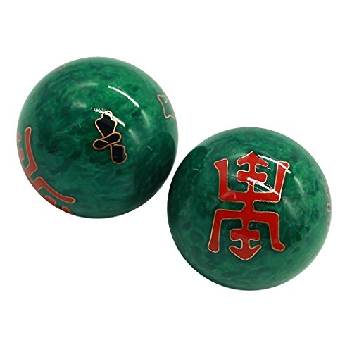Baodingkugeln mit antiken chinesischen Schriftzeichen, Qigongkugeln, für chinesische Bewegungstherapie und Stressreduzierung, grün, Large Cover