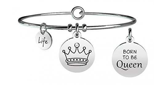 KIDULT Bracelet symboles couronne et inscription «Born To Be Queen», réf.: 731257