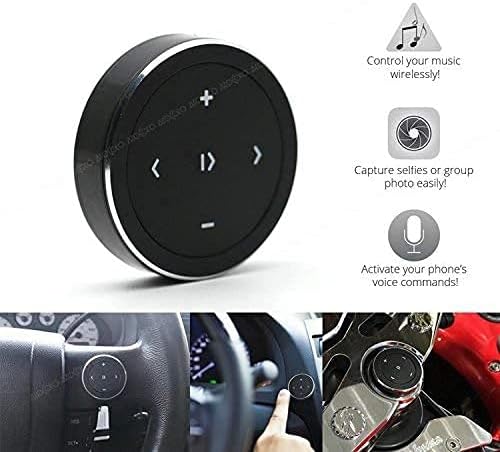 LeHang Wireless Bluetooth Media Button Remote Selfie Control Car Motorcycle Steering Wheel Music for iPhone With Mount
