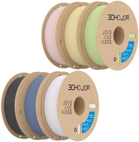 3DHoJor Matte PLA Filament 6KG Bundle Set B 3D Drucker Filament PLA 1.75mm | Matte Oberfläche 3D Drucker Filament, Mattierte Textur, Maßgenauigkeit ±0.02mm, für die meisten FDM 3D