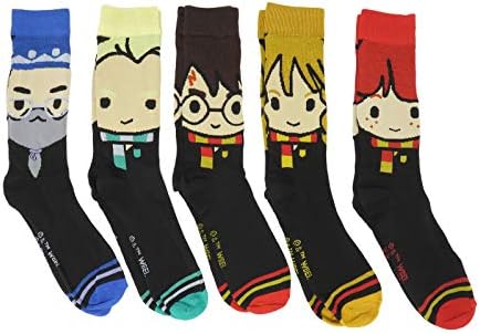Meias com cara de personagem Harry Potter Hogwarts Pacote com 5 p...