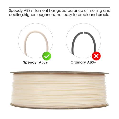 Image of eSUN High Speed ABS+ Filament 1.75mm, Excellent Layer Adhesion 3D Printer Filament Speedy ABS Plus for Fast Printing, 1KG Spool (2.2 LBS) 3D Printing Filament for 3D Printers, Natural