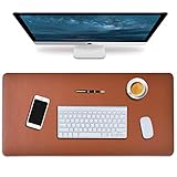 Kunstledermatte: Die Matte besteht aus hochwertigem Kunstleder, das wasserdicht und ölbeständig ist und Ihren Glas- / Holz-Desktop vor Kratzern, Flecken und Verschütten schützt.