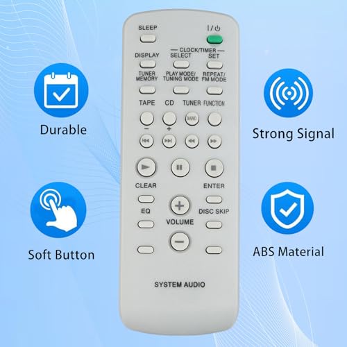 Télécommande de rechange RM-SC50 compatible avec micro-système Sony MHC-RG295