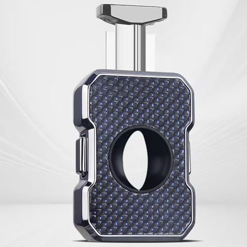 V-Cut Cigar Cutter 23mm Max Stainless Steel Sharp Blade Cigar Guillotine Scissors Cigar Diameter Guillotine for Men Gift (Blue)