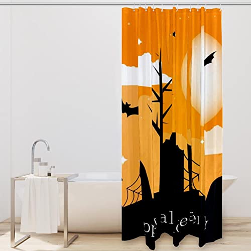 Rideau de douche Halloween sans odeur avec 12 crochets de fixation inclus